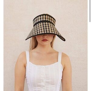 Lorna Murray- Tan Visor Hat with Wide Brim
